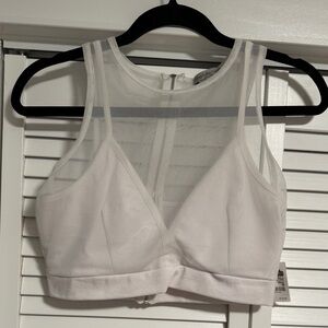 Charlotte Russe white crop top size medium